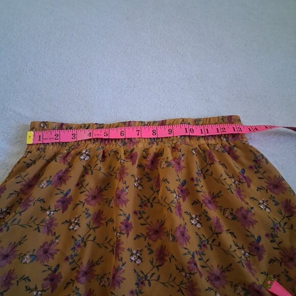 Beautees Girl's Size XL (16) Rust Floral Print Ruffle Hem Skirt - Picture 7 of 8